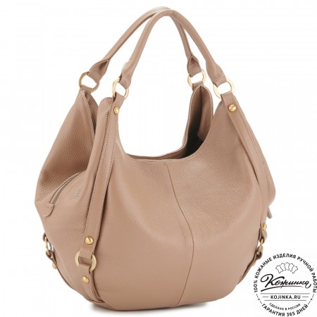 Женская кожаная сумка "Миллениум" (бежевая)